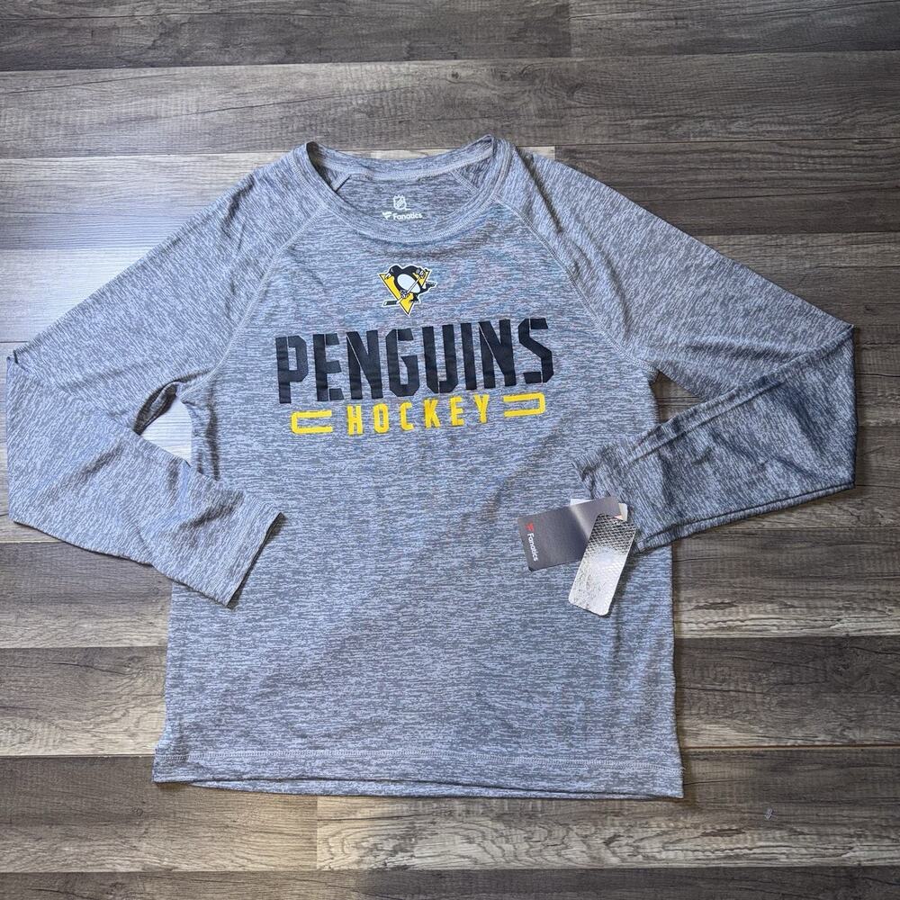 Fanatics NHL Pittsburgh Penguins Long Sleeve Gray T-Shirt Medium NWT